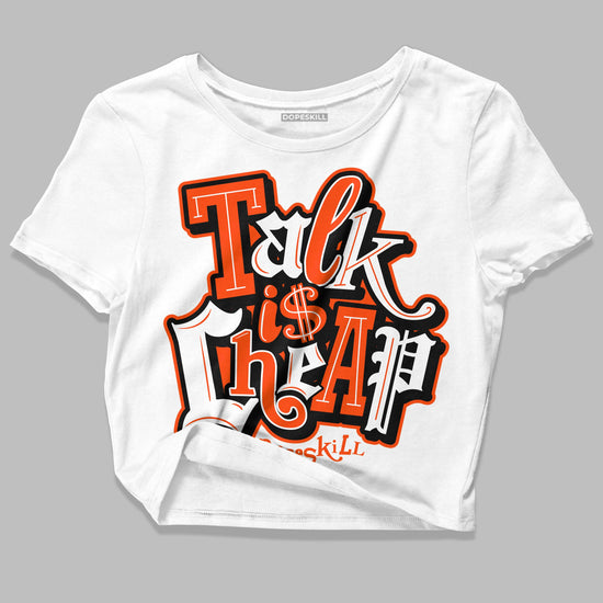 MSCHF Super Normal 2 Orange Milk DopeSkill Women's Crop Top Talk Is Chip Graphic Streetwear - White