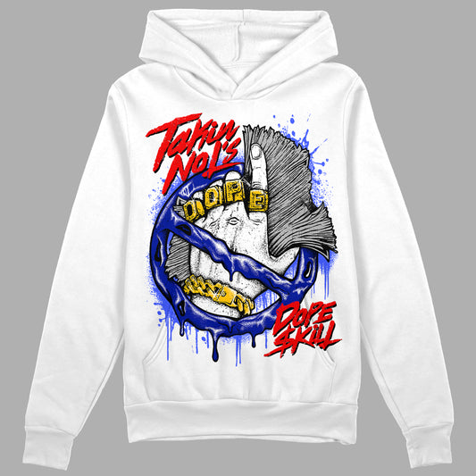 Dunk Low Racer Blue White DopeSkill Hoodie Sweatshirt Takin No L's Graphic Streetwear - White