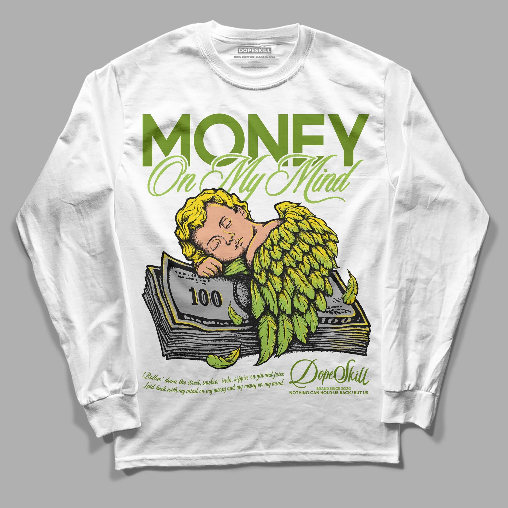Dunk Low 'Chlorophyll' DopeSkill Long Sleeve T-Shirt MOMM Graphic Streetwear - White