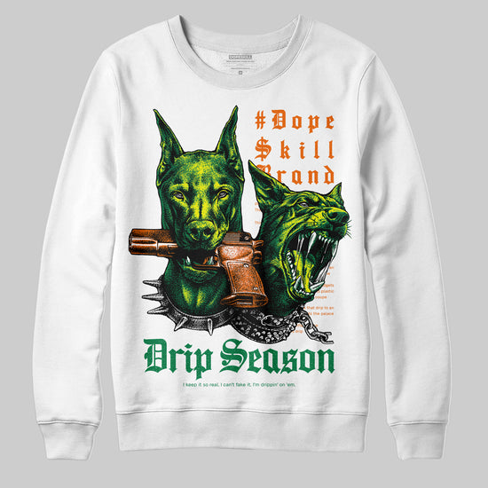 Green Sneakers DopeSkill Sweatshirt New Drip Season Graphic Streetwear - White 