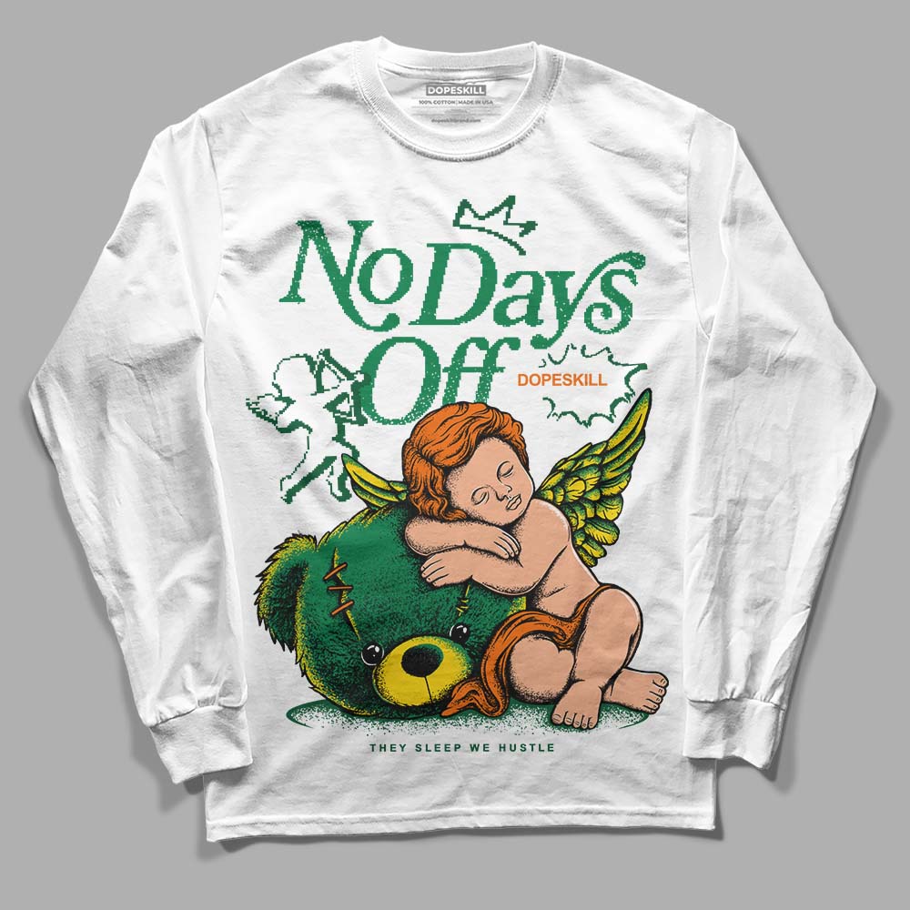 Green Sneakers DopeSkill Long Sleeve T-Shirt New No Days Off Graphic Streetwear - White 