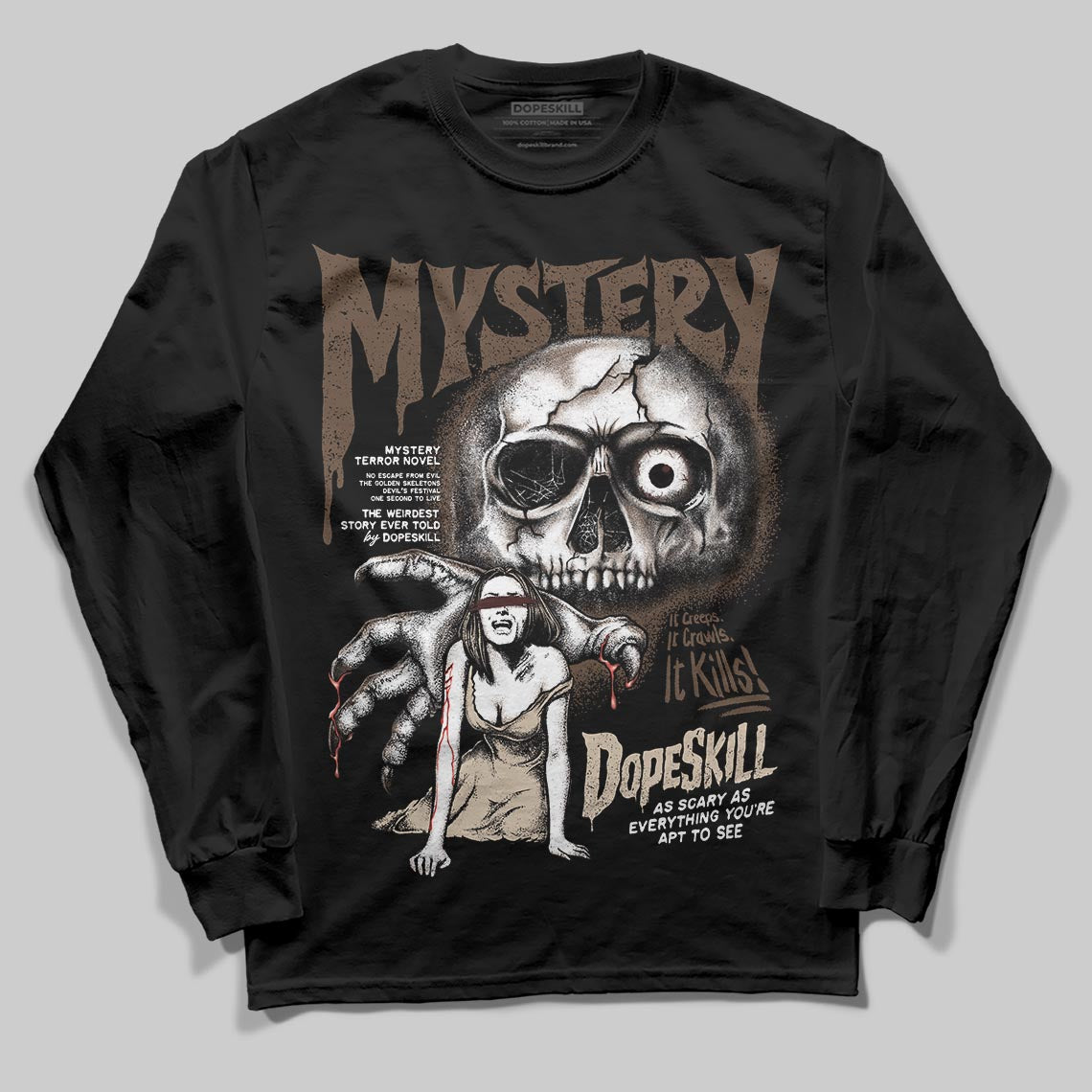 A Ma Maniére x Air Jordan 4 “Dark Mocha” DopeSkill Long Sleeve T-Shirt Mystery Ghostly Grasp Graphic Streetwear - Black
