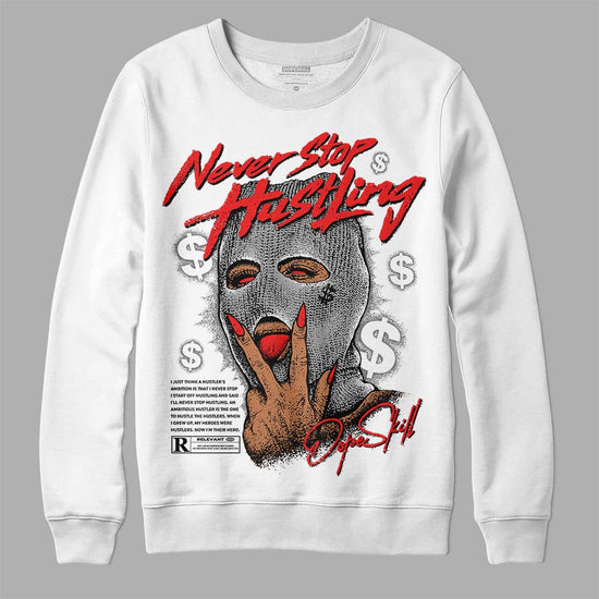 Grey  Sneakers DopeSkill Sweatshirt Never Stop Hustling Graphic Streetwear - White 