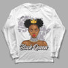 Jordan 2 Cement Grey DopeSkill Long Sleeve T-Shirt Black Queen Graphic Streetwear - White