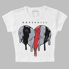 Jordan 4 “Bred Reimagined” DopeSkill Women's Crop Top Slime Drip Heart Graphic Streetwear - WHite