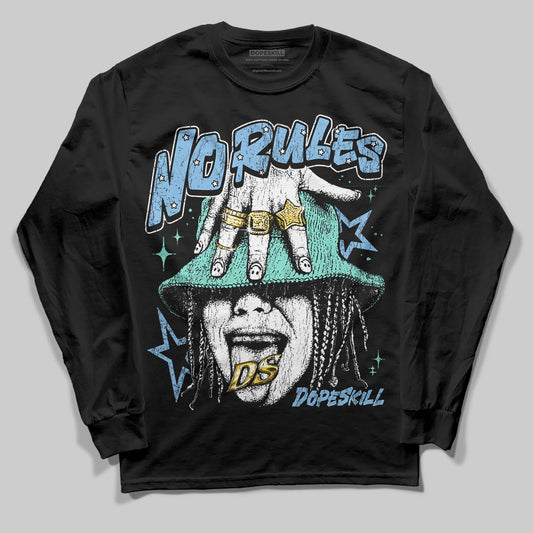 University Blue Sneakers DopeSkill Long Sleeve T-Shirt No Rules Graphic Streetwear - Black