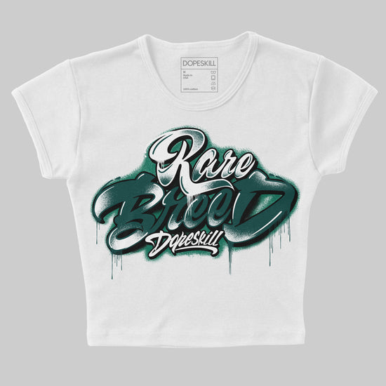 Jordan 4 Retro Oxidized Green DopeSkill Women's Crop Top Rare Breed Type Graphic Streetwear - White