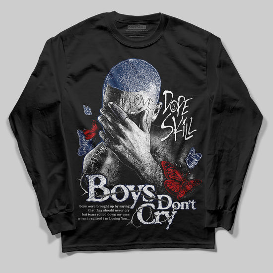 Jordan 4 SB “Summit White/Navy” DopeSkill Long Sleeve T-Shirt Boys Don't Cry Graphic Streetwear - Black