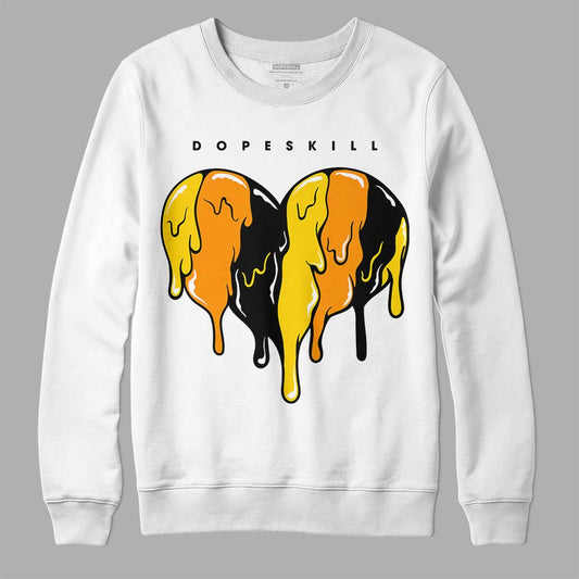 Jordan 6 “Yellow Ochre” DopeSkill Sweatshirt Slime Drip Heart Graphic Streetwear - White