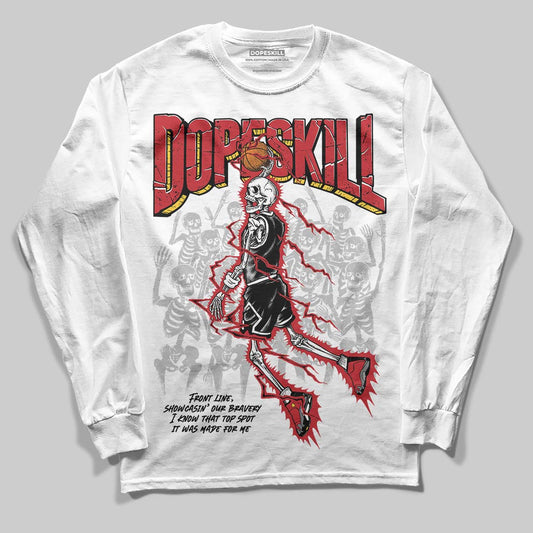 Jordan 14 Retro Ferrari (2025) DopeSkill Long Sleeve T-Shirt Thunder Dunk Graphic Streetwear - White