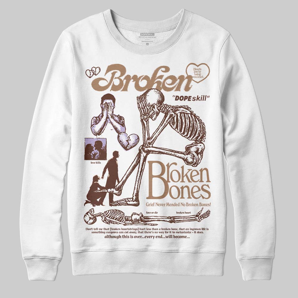 Harris Tweed x Wmns Dunk Low 'Sesame' DopeSkill Sweatshirt Broken Bones Graphic Streetwear - White