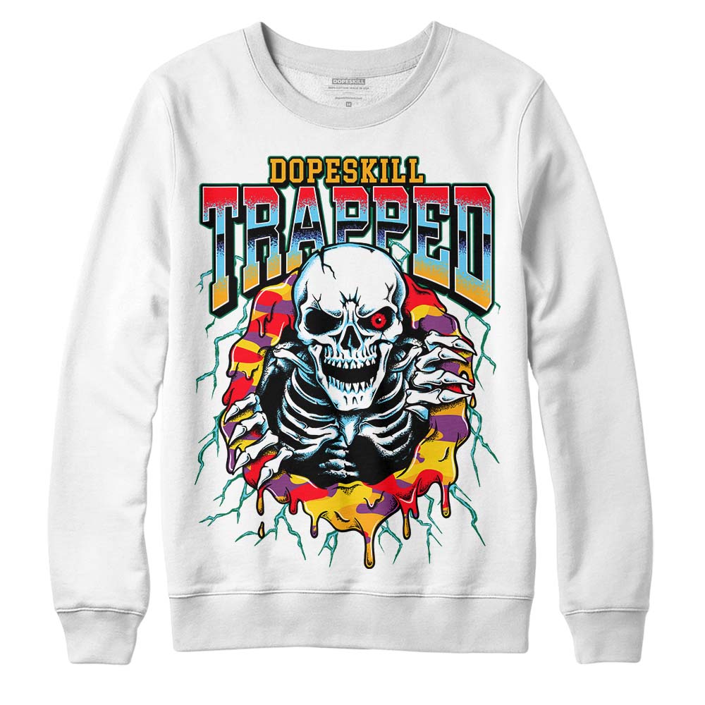 Jordan 1 Mid GS 'Six Championships' DopeSkill Sweatshirt Trapped Halloween Graphic Streetwear - White 