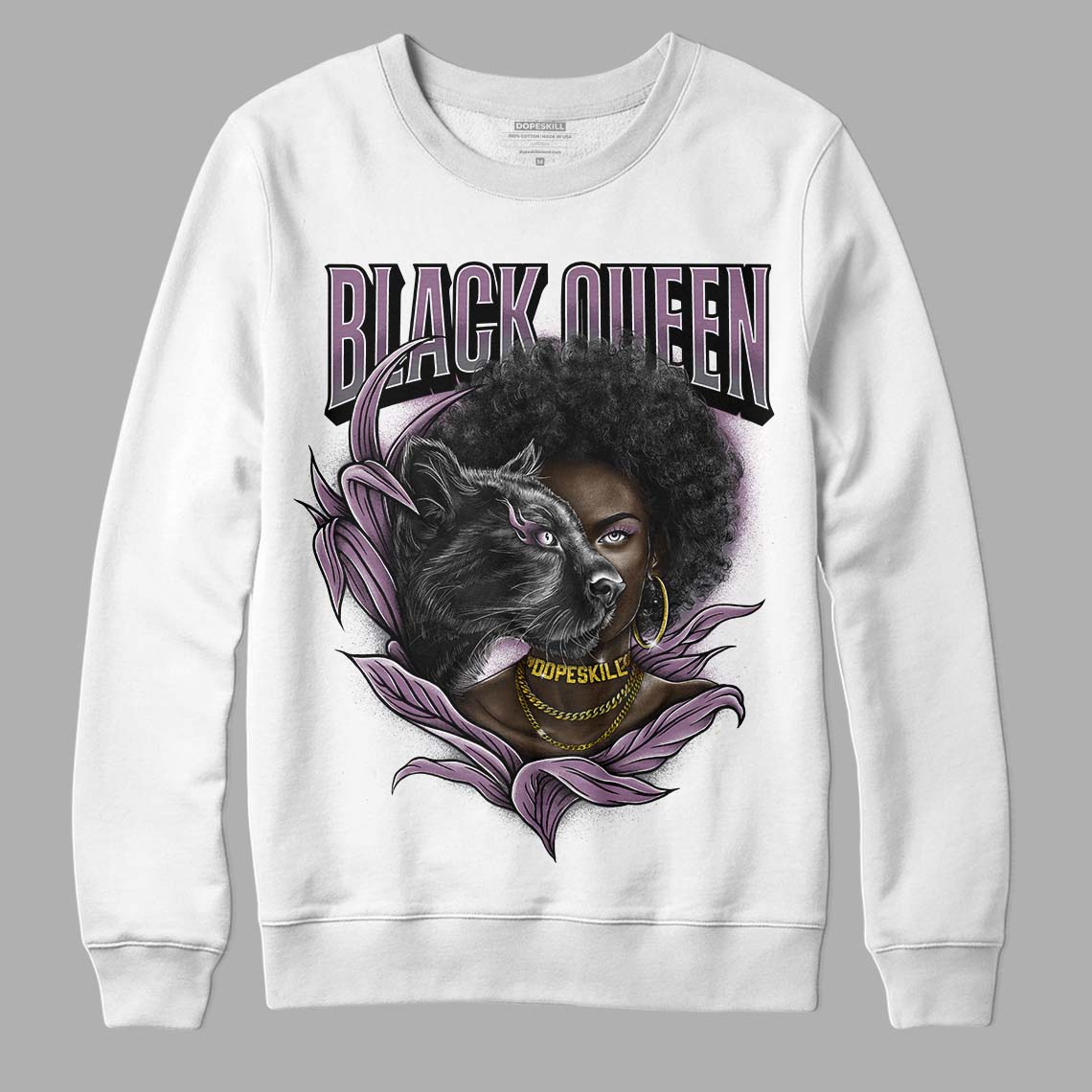 Jordan 2 “Mauve/Off-Noir” DopeSkill Sweatshirt New Black Queen Graphic Streetwear - White 