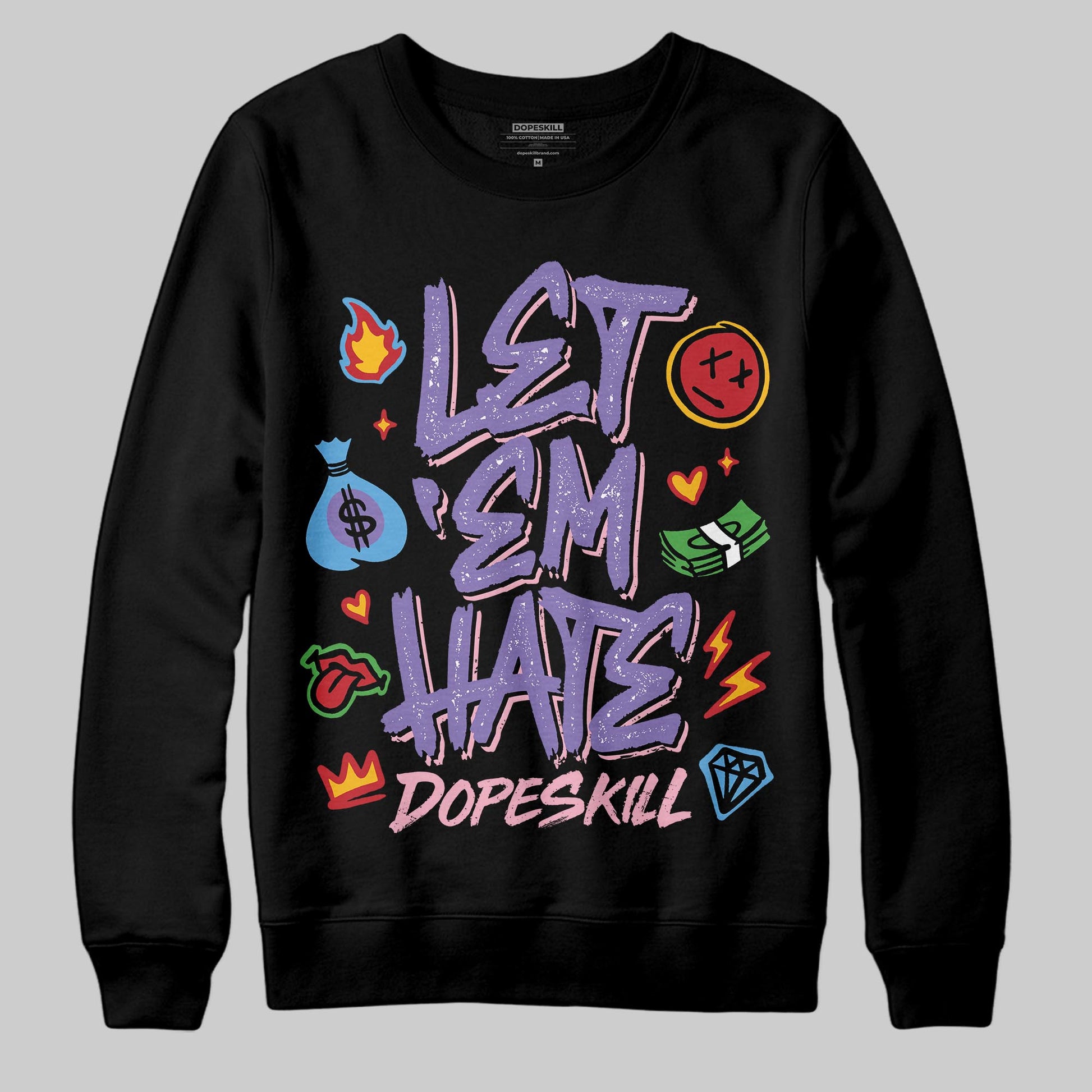 Jordan 11 "Mojave" DopeSkill Sweatshirt Let 'em Hate Graphic Streetwear - Black
