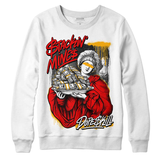 Red Sneakers DopeSkill Sweatshirt Stackin Mines Graphic Streetwear - White