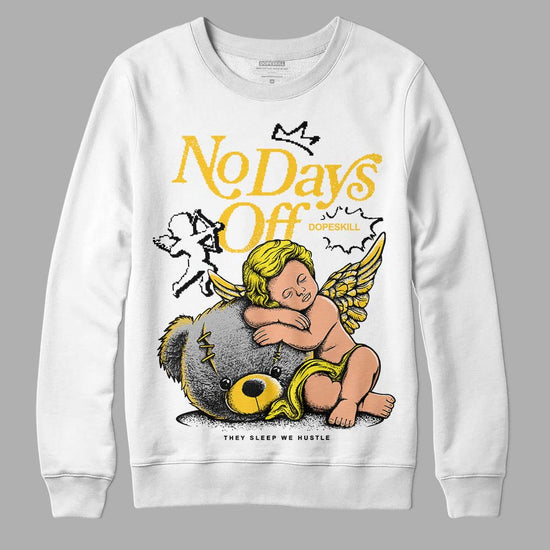 Jordan 4 Retro “Vivid Sulfur” DopeSkill Sweatshirt New No Days Off  Graphic Streetwear - White 