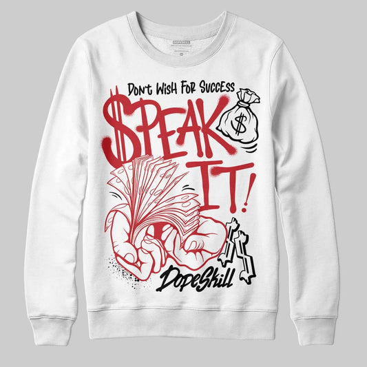 Jordan 5 Retro Fire Red Black Tongue (2025) DopeSkill Sweatshirt Speak It Graphic Streetwear - White