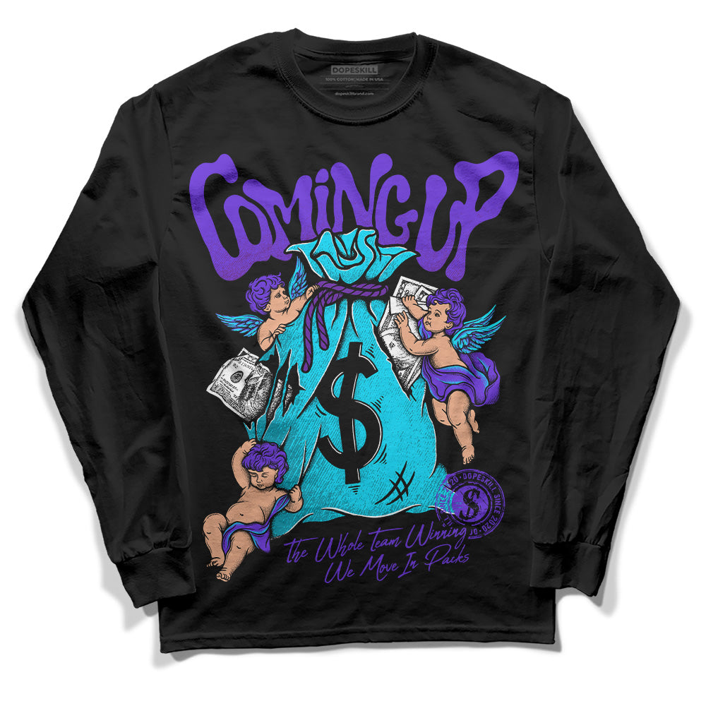 Jordan 6 "Aqua" DopeSkill Long Sleeve T-Shirt Money Bag Coming Up Graphic Streetwear - Black