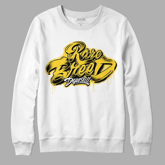 Jordan 4 Tour Yellow Thunder DopeSkill Sweatshirt Rare Breed Type Graphic Streetwear - White