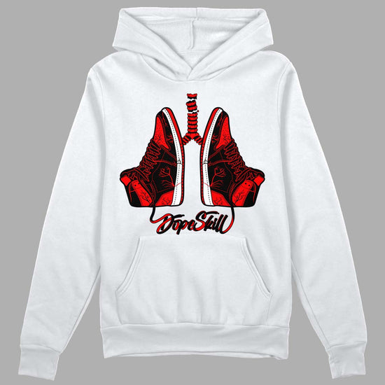 Jordan 1 Retro High OG "Satin Bred" DopeSkill Hoodie Sweatshirt Breathe Graphic Streetwear - White