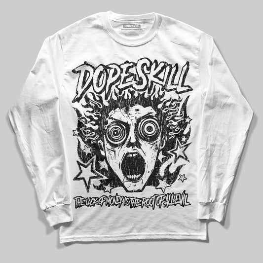Black and White Sneakers DopeSkill Long Sleeve T-Shirt Root of Evil Graphic Streetwear - White 