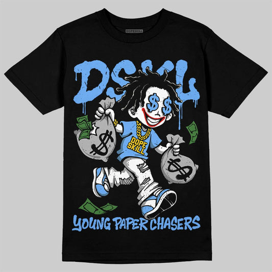 Jordan 5 Black University Blue DopeSkill T-Shirt Young Paper Chasers Graphic Streetwear - black