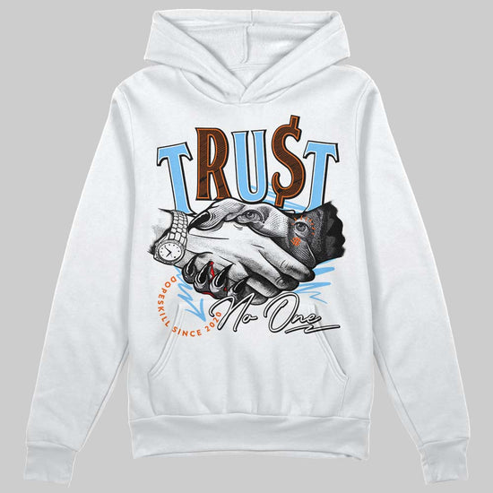 Dunk Low Futura University Blue DopeSkill Hoodie Sweatshirt Trust No One Graphic Streetwear - White