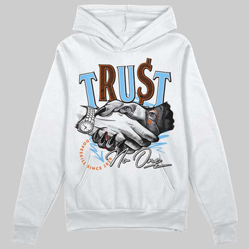 Dunk Low Futura University Blue DopeSkill Hoodie Sweatshirt Trust No One Graphic Streetwear - White