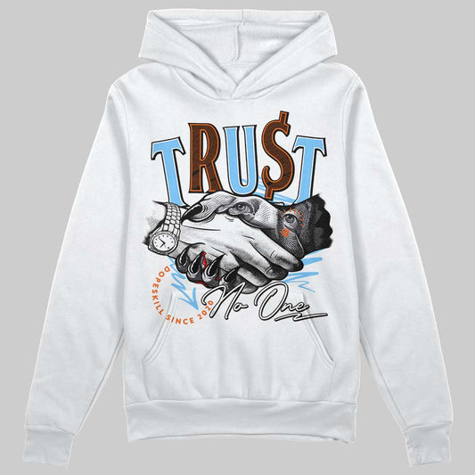 Dunk Low Futura University Blue DopeSkill Hoodie Sweatshirt Trust No One Graphic Streetwear - White