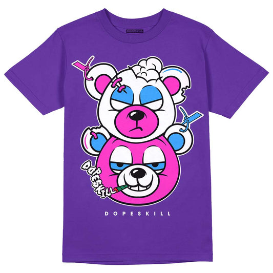 Dunk Low Championship Court Purple DopeSkill Purple T-shirt New Double Bear Graphic Streetwear