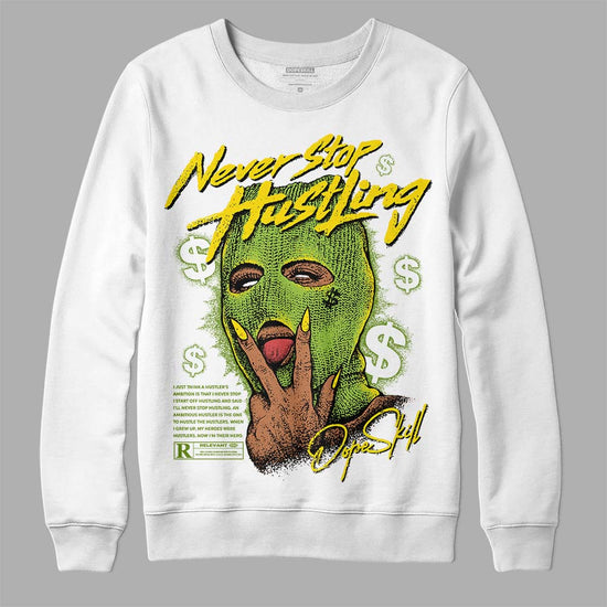 Dunk Low 'Chlorophyll' DopeSkill Sweatshirt Never Stop Hustling Graphic Streetwear - White 