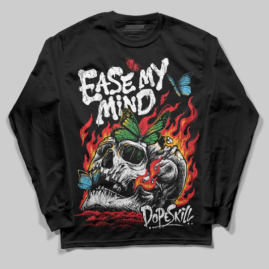 Red Sneakers DopeSkill Long Sleeve T-Shirt Ease My Mind Graphic Streetwear - Black
