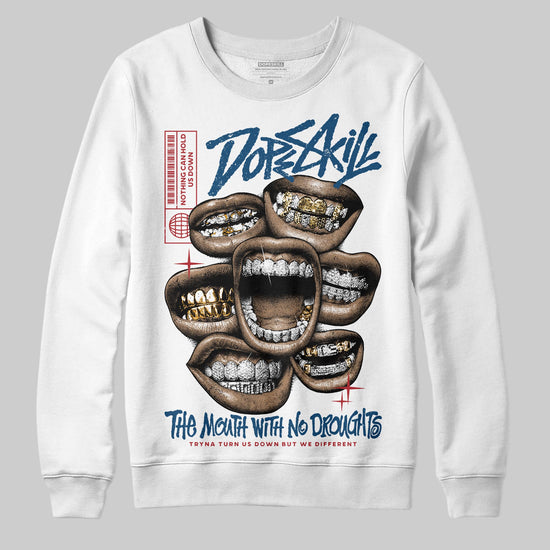 Jordan 12 Retro French Blue (2025) DopeSkill Sweatshirt The Mouth With No Droughts Graphic Streetwear