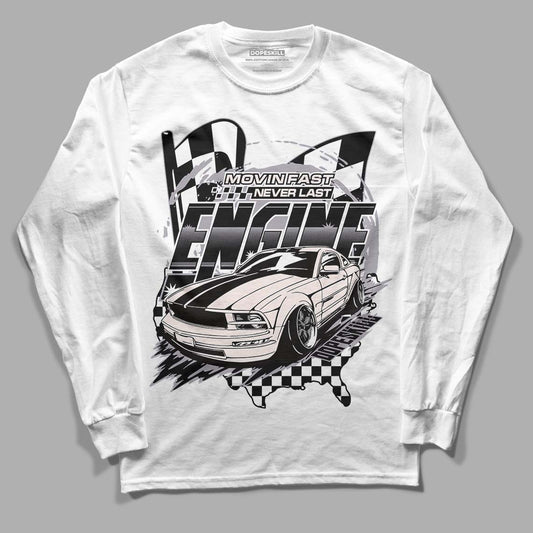 Jordan 2 Cement Grey DopeSkill Long Sleeve T-Shirt ENGINE Tshirt Graphic Streetwear - WHite