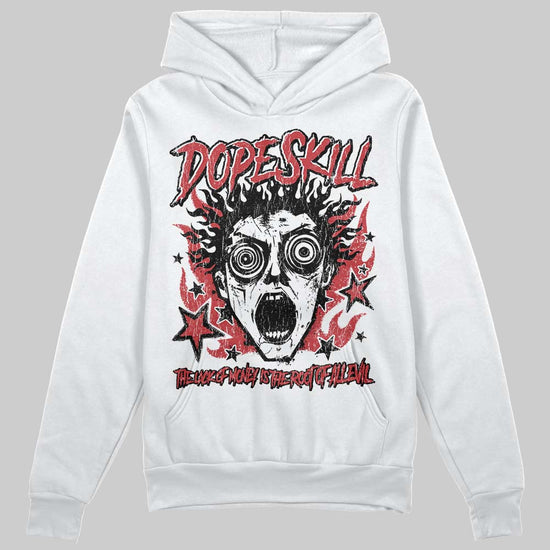 Red Sneakers DopeSkill Hoodie Sweatshirt Root of Evil Graphic Streetwear - White