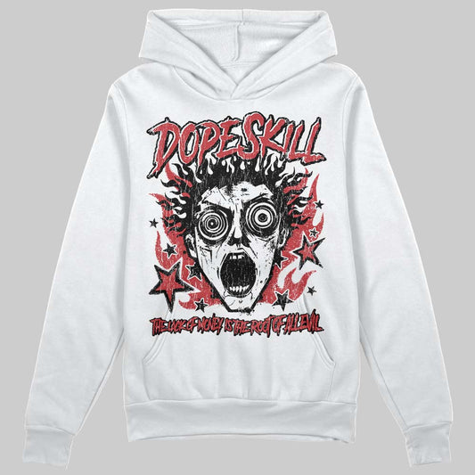Red Sneakers DopeSkill Hoodie Sweatshirt Root of Evil Graphic Streetwear - White