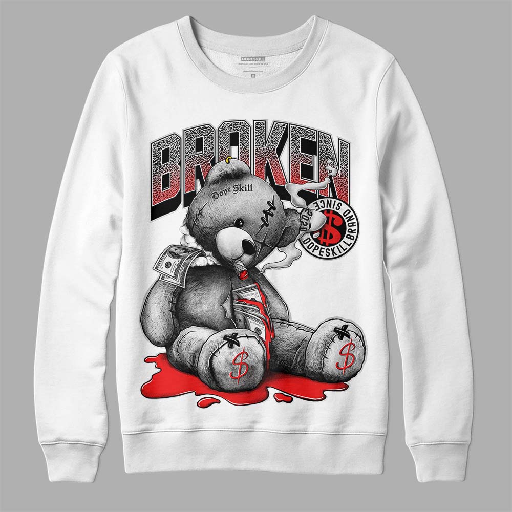 Jordan Spizike Low Bred DopeSkill Sweatshirt Sick Bear Graphic Streetwear - White 