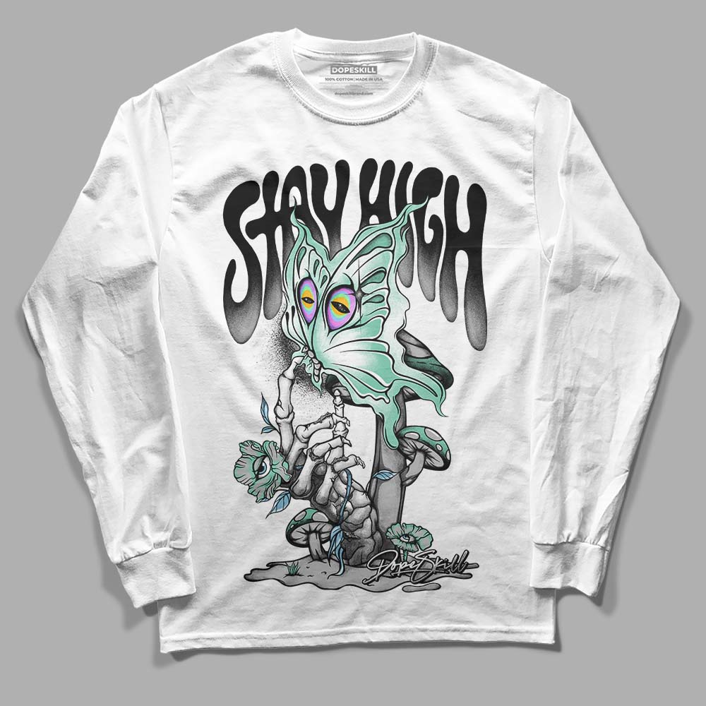 Jordan 3 "Green Glow" DopeSkill Long Sleeve T-Shirt Stay High Graphic Streetwear - White 