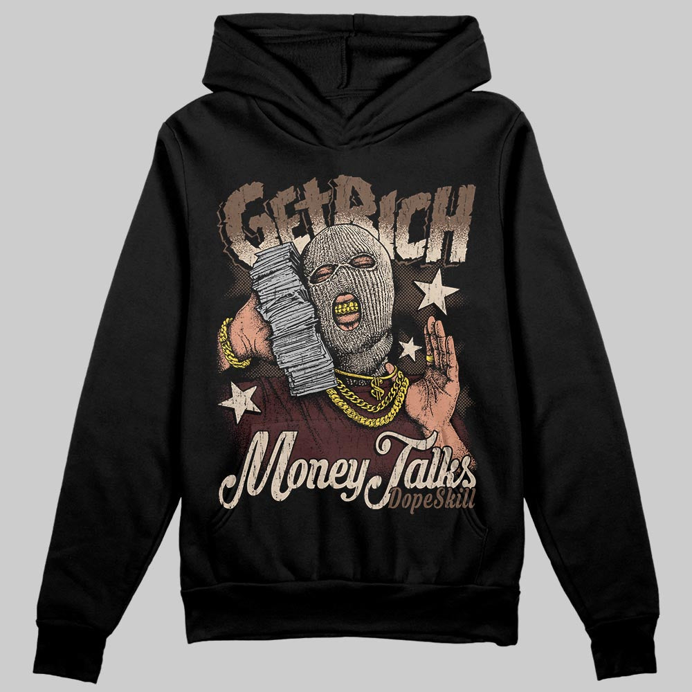 A Ma Maniére x Air Jordan 4 “Dark Mocha” DopeSkill Hoodie Sweatshirt Get Rich Graphic Streetwear - Black