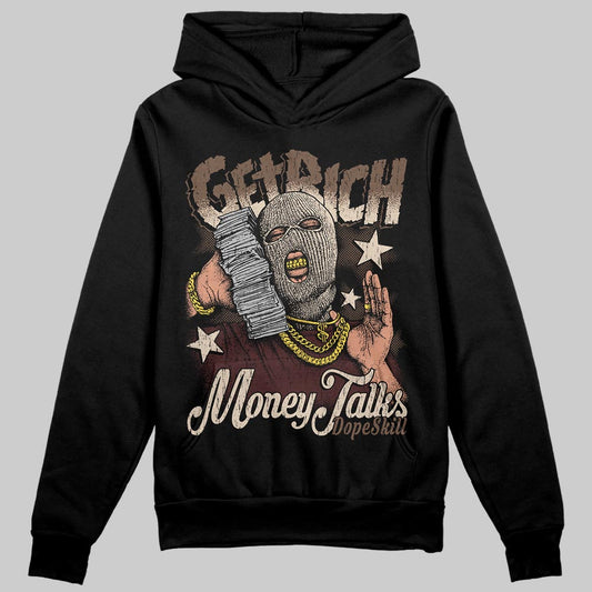 A Ma Maniére x Air Jordan 4 “Dark Mocha” DopeSkill Hoodie Sweatshirt Get Rich Graphic Streetwear - Black