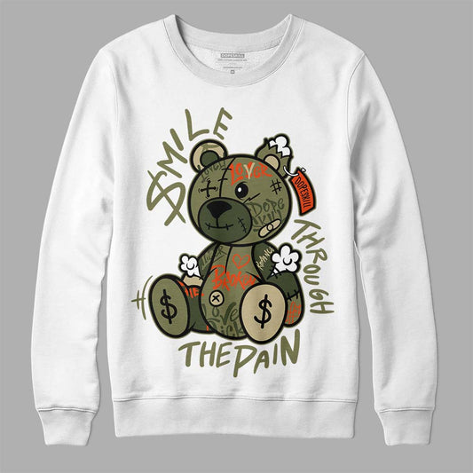 Olive Sneakers DopeSkill Sweatshirt Smile Through The Pain Graphic Streetwear - White