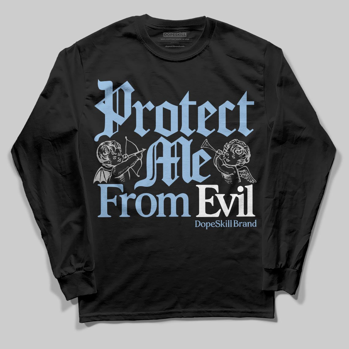 Asics Gel-Cumulus 16 Wash/Independence Blue DopeSkill Long Sleeve T-Shirt Protect Me From Evil Graphic Streetwear - Black