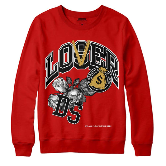 Red Sneakers DopeSkill Red Sweatshirt Loser Lover Graphic Streetwear 