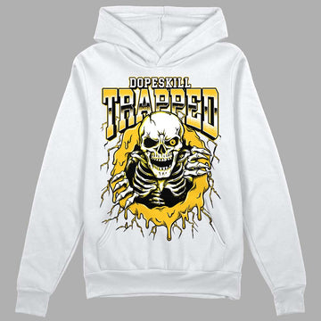 Jordan 4 Retro “Vivid Sulfur” DopeSkill Hoodie Sweatshirt Trapped Halloween Graphic Streetwear - White 