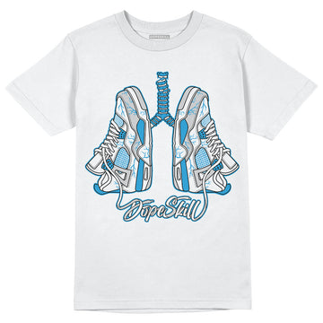 Jordan 4 Retro Military Blue DopeSkill T-Shirt Breathe Graphic Streetwear - White