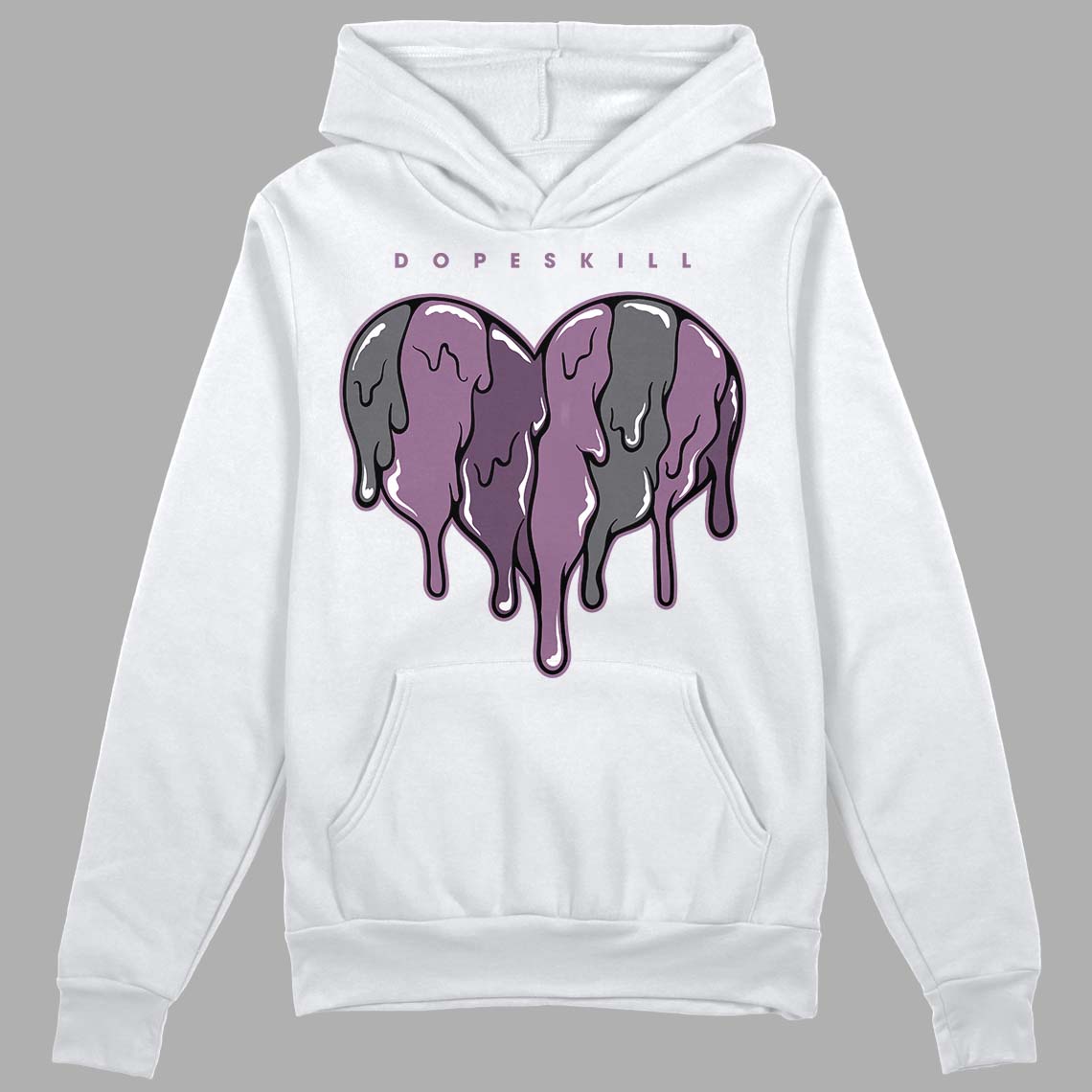 Jordan 2 “Mauve/Off-Noir” DopeSkill Hoodie Sweatshirt Slime Drip Heart Graphic Streetwear - White