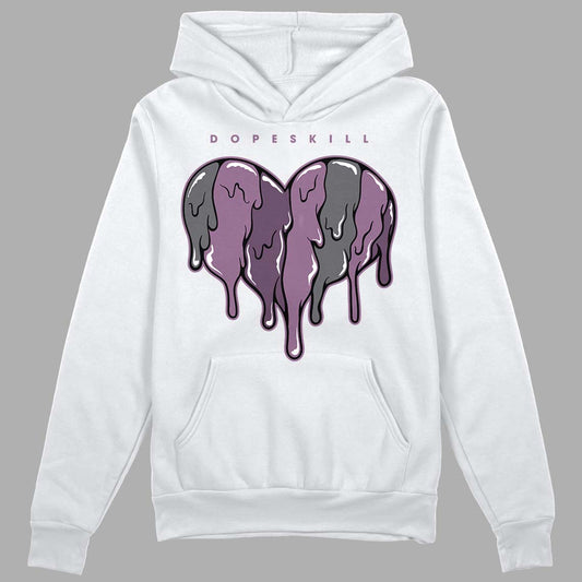 Jordan 2 “Mauve/Off-Noir” DopeSkill Hoodie Sweatshirt Slime Drip Heart Graphic Streetwear - White