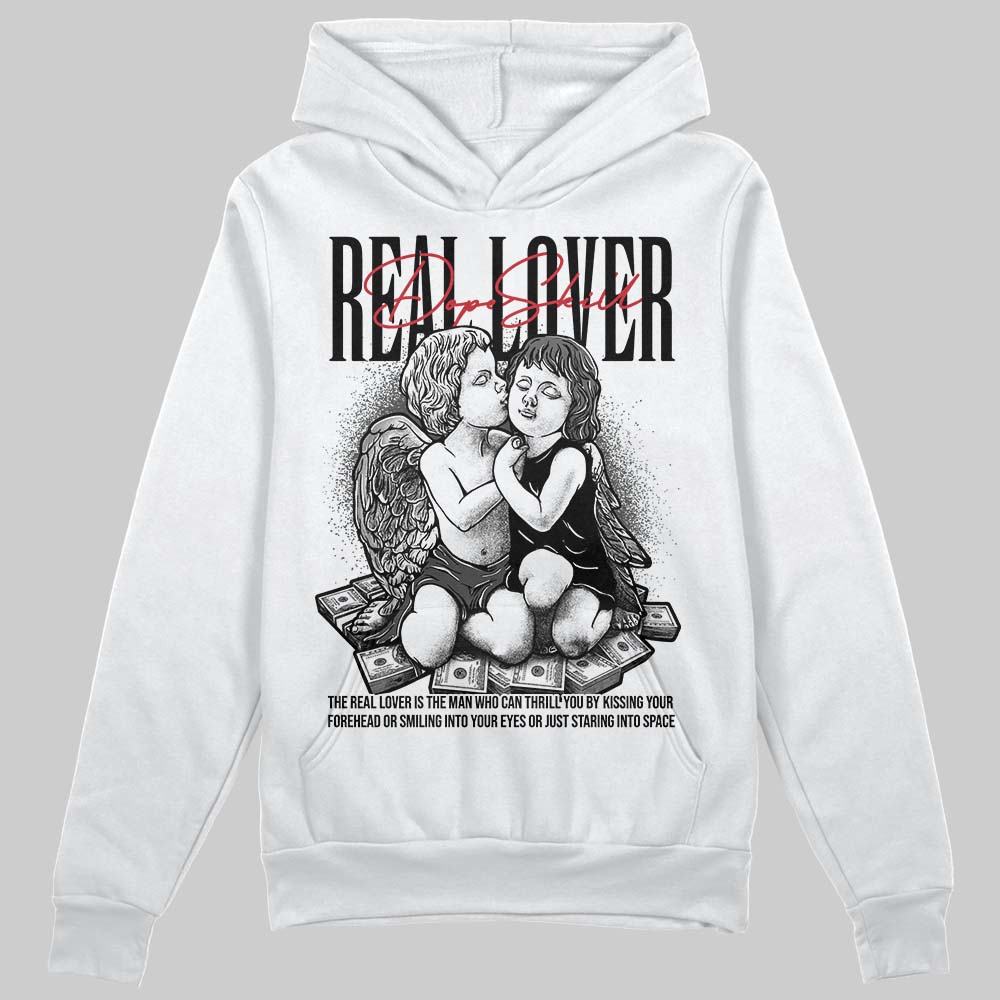 Jordan 4 “Black Cat” (2025) DopeSkill Hoodie Sweatshirt Real Lover Graphic Streetwear - White