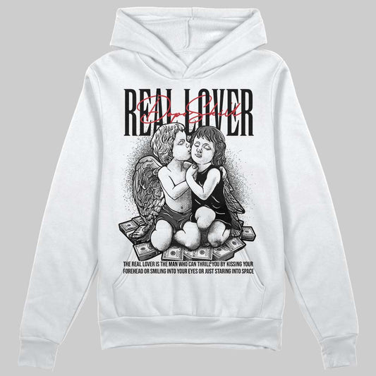 Jordan 4 “Black Cat” (2025) DopeSkill Hoodie Sweatshirt Real Lover Graphic Streetwear - White
