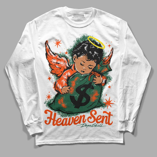 Dunk Low Team Dark Green Orange DopeSkill Long Sleeve T-Shirt Heaven Sent Graphic Streetwear - White